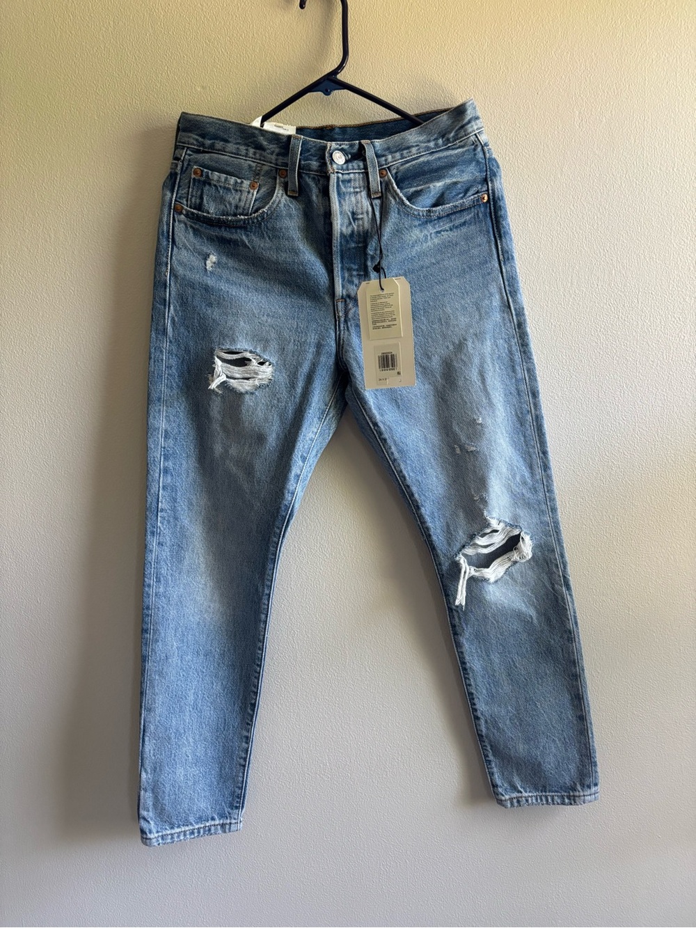 NWT Levi's 501 High RiseSkinny Light Blue Denim Jeans
